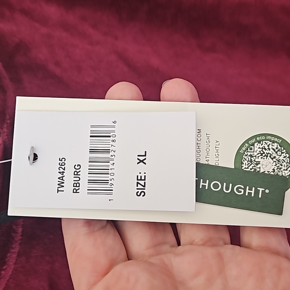 Threads 4 Thought Pullover Hoodie Women  XL sweater New red Burgundy organic - Picture 5 of 8